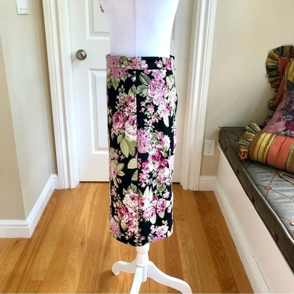Anthropologie Maeve Skirt Knit Floral Pencil Roses (S) - Picture 4 of 9